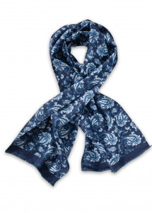 Krawattenschal breit navyblau Paisleymuster