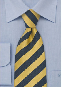 Herrenkrawatte in blau gelb gestreift – stilvoll und auffällig