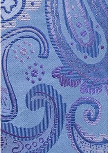 Krawatte Paisley eisblau und flieder