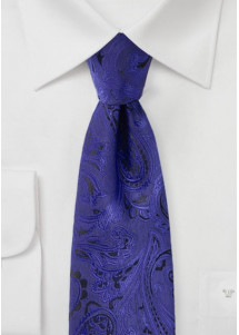 Krawatte gediegenes Paisley ultramarinblau schwarz