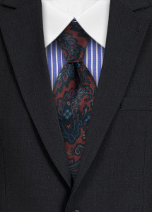 Herrenkrawatte Paisley-Motiv dunkelrot navy