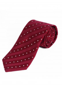 XXL-Krawatte Punkte Linien mittelrot