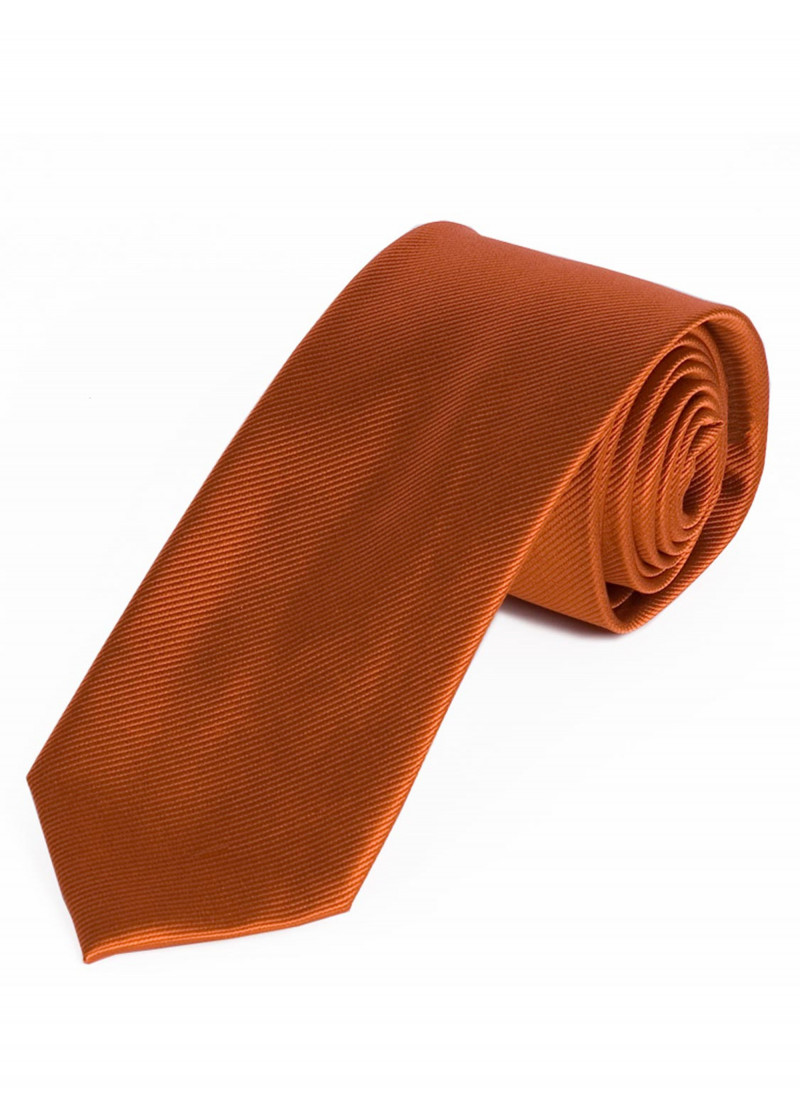 Schmale Krawatte monochrom kupfer-orange