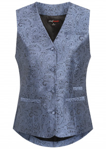 Hellblaue Long-Weste (Paisleymuster)