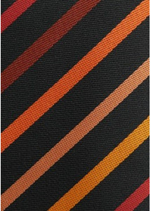 Elegante Herrenkrawatte mit Farbton Businesskrawatte Streifenstruktur asphaltschwarz orange