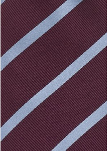 Elegante Herrenkrawatte mit Farbton XXL Streifen hellblau aubergine