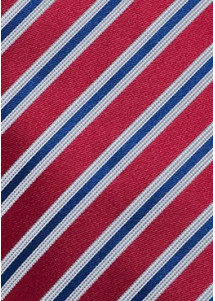 Elegante Herrenkrawatte mit Farbton XXL Streifen rubinrot
