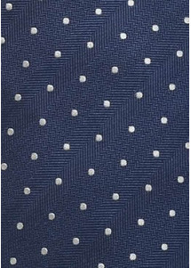 Elegante Herrenkrawatte mit Farbton XXL- Punkte navyblau silber