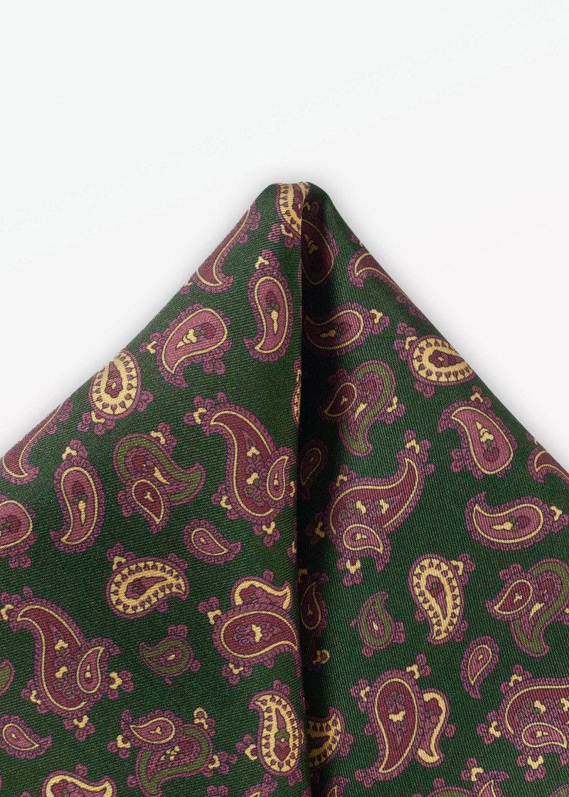 Paisley-Motiv-Ziertuch in tannengrün