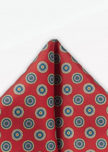 Kavaliertuch mittelrot mit Kreis-Dessin