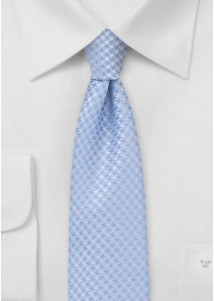 Krawatte schmal geformt Gitter-Oberfläche taubenblau