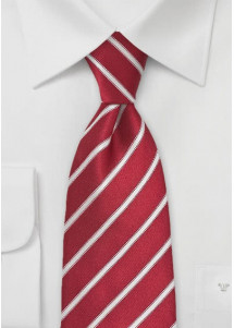 Krawatte zierliches Streifen-Dessin rot