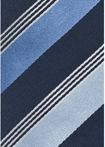 Businesskrawatte Streifen-Muster stahlblau navyblau