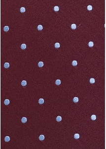 Elegante Herrenkrawatte mit Farbton XXL Tupfen weinrot hellblau