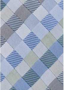 Elegante Herrenkrawatte mit Farbton Vierecke blau hellblau