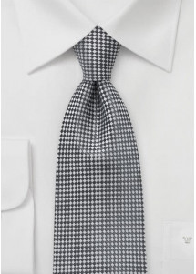 Herrenkrawatte Karo-Oberfläche silber