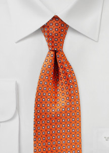 Krawatte Viereck-Dessin kupfer-orange