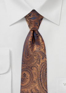 Krawatte lockeres Paisleymotiv mittelbraun...