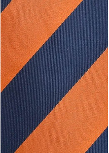 Herrenkrawatte Streifendessin breit kupfer-orange marineblau