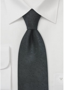 Paisleymotiv-Krawatte asphaltschwarz