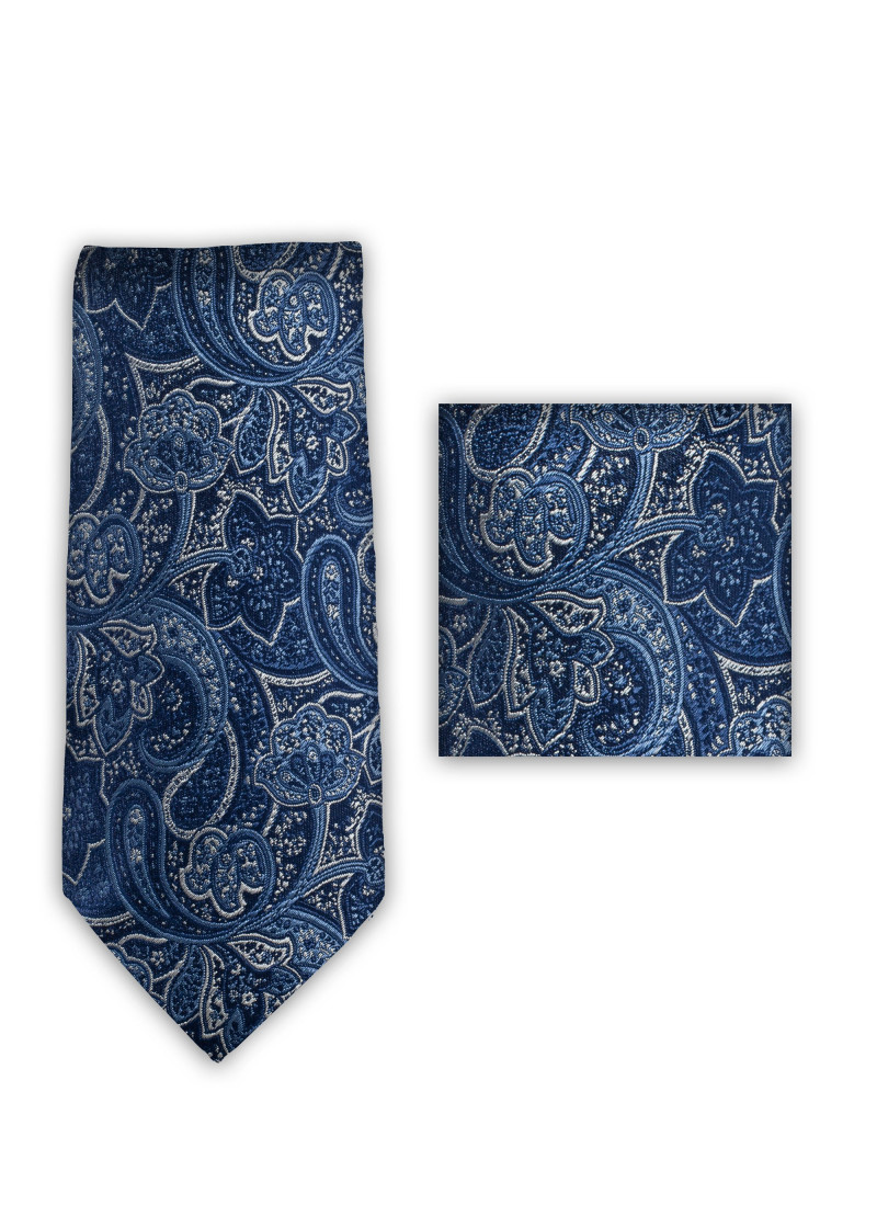 Krawatte Tuch navyblau Paisley-Muster