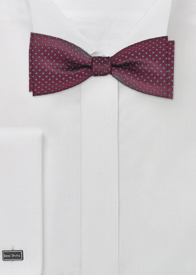 Fliege zum Selberbinden bordeaux Punkte