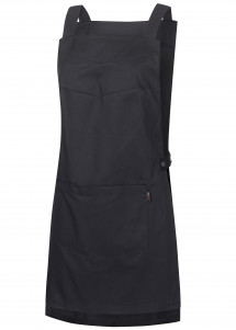 Schwarze Überwurfschürze mit Tasche