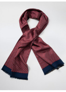 Krawattenschal  Seide rot Embleme