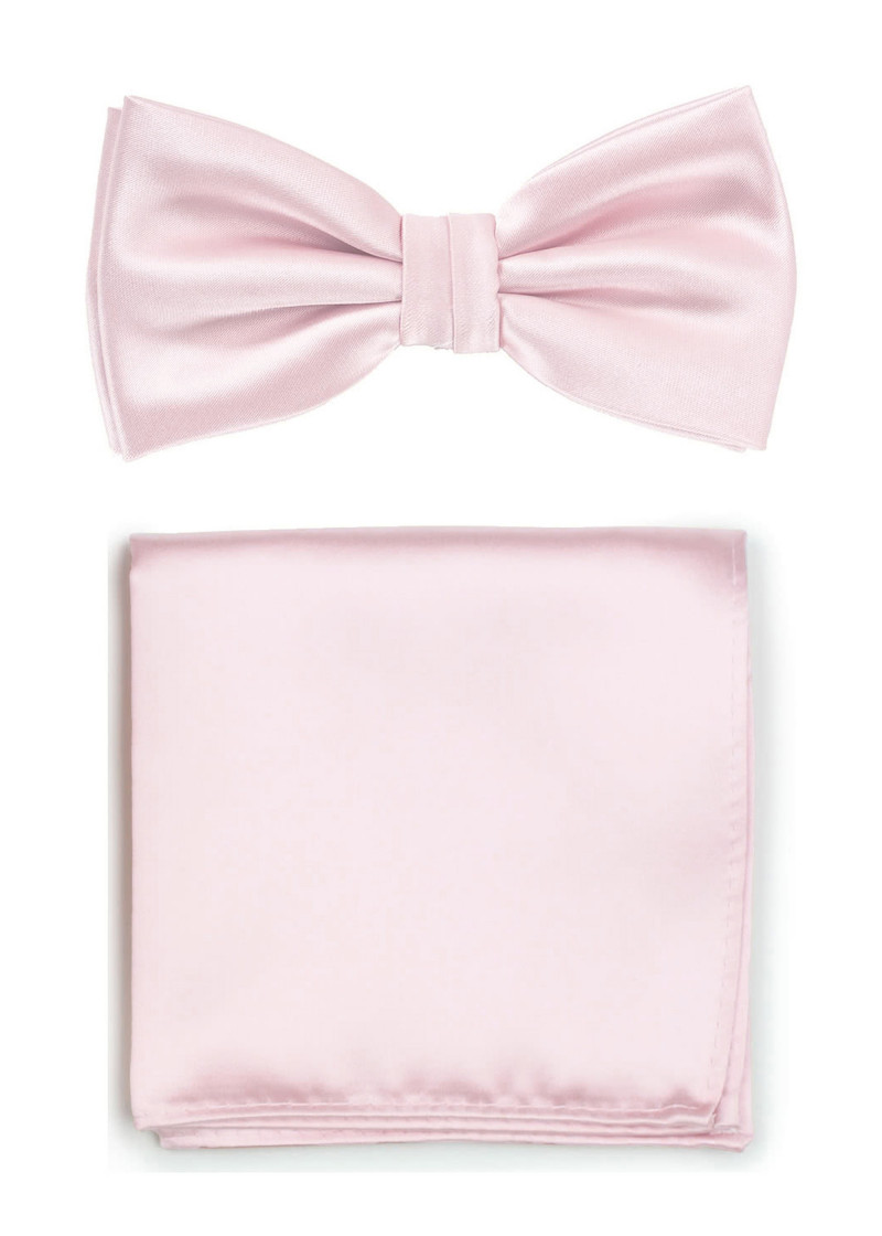 Fliege mit Einstecktuch (rosé)