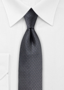 Silbergraue Seidenkrawatte mit Muster