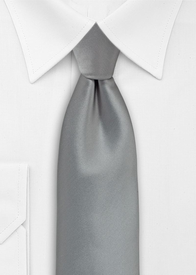 Überlange Krawatte (silbergrau)