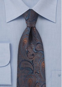 Herrenkrawatte Paisley marineblau