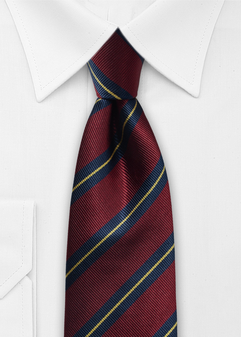 Gestreifte Krawatte aus Seide in scharlachrot und