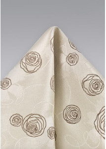 Einstecktuch Blüten champagner