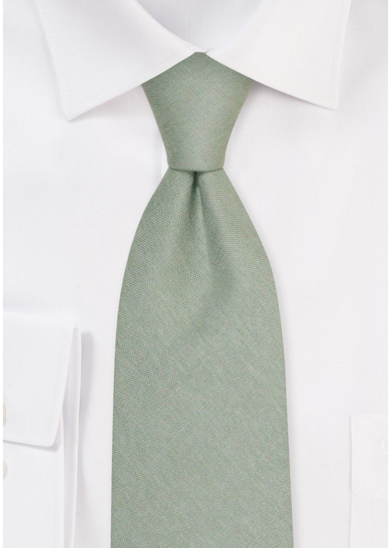 Krawatte aus 100% Leinen (Dark Lime Green)