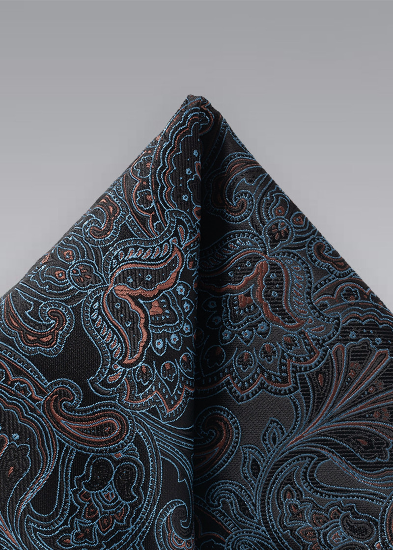 Puccini Anstecktuch – Edles Paisley in Blau &