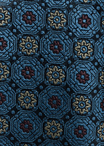 Florales Muster Blau Gold für Seidenfliege