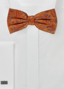 Seidenfliege in sanftem Orange mit Muster