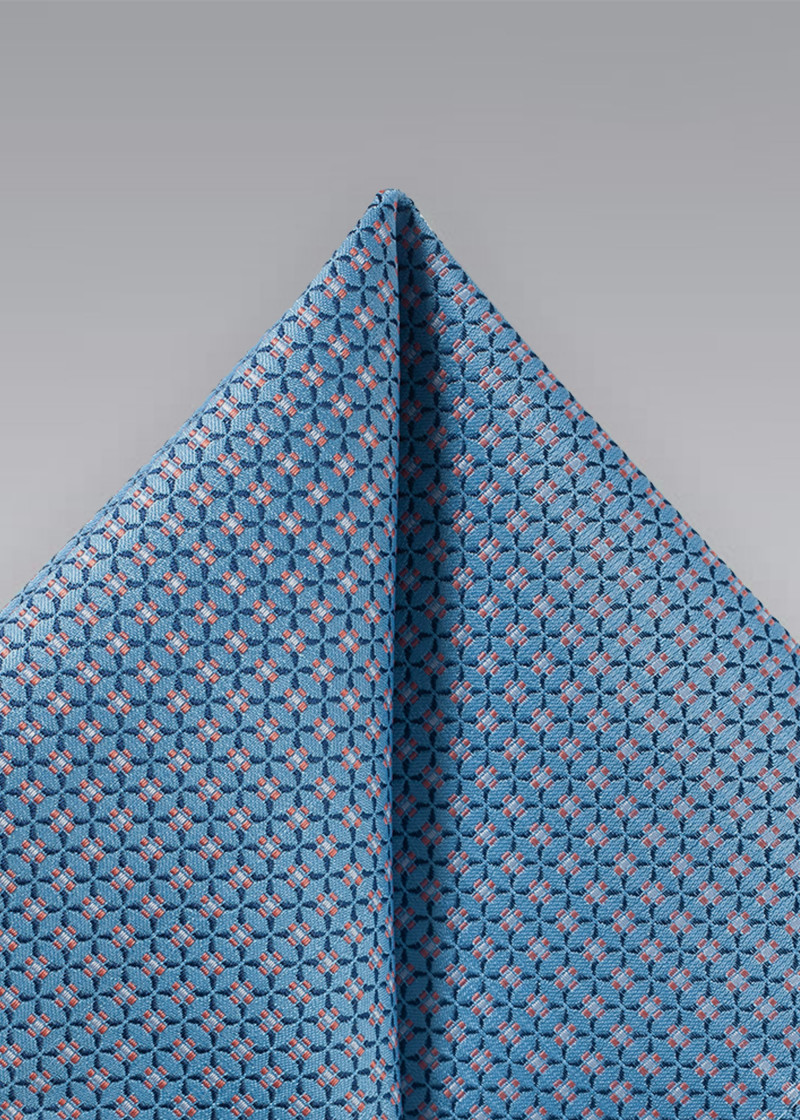 Puccini Einstecktuch – Stahlblau mit Mikrostruktur