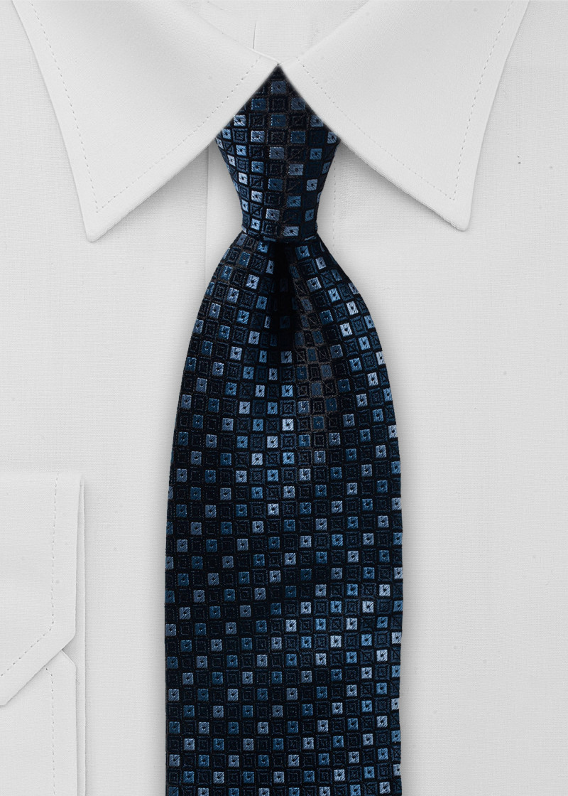 Cavalieri Krawatte – Dunkelblau mit Micro-Pattern