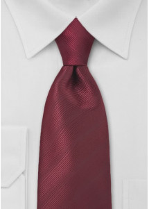 XXL-Herrenkrawatte bordeauxrot unifarben Streifendessin