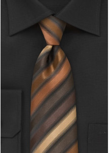 XXL-Streifen-Krawatte in Farbe braun