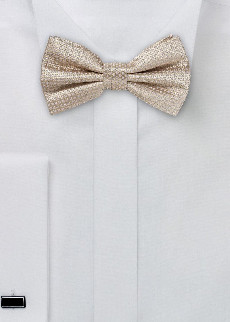 Seiden-Fliege für Herren in Beige mit Strutur