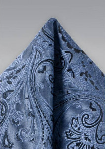 Einstecktuch Paisley-Muster hellblau aus Set