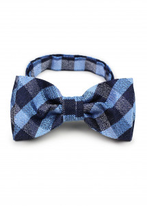 elegante Fliege traditionelles Karo-Muster hellblau marineblau