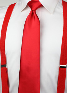 Hosenträger und Fliege in rot