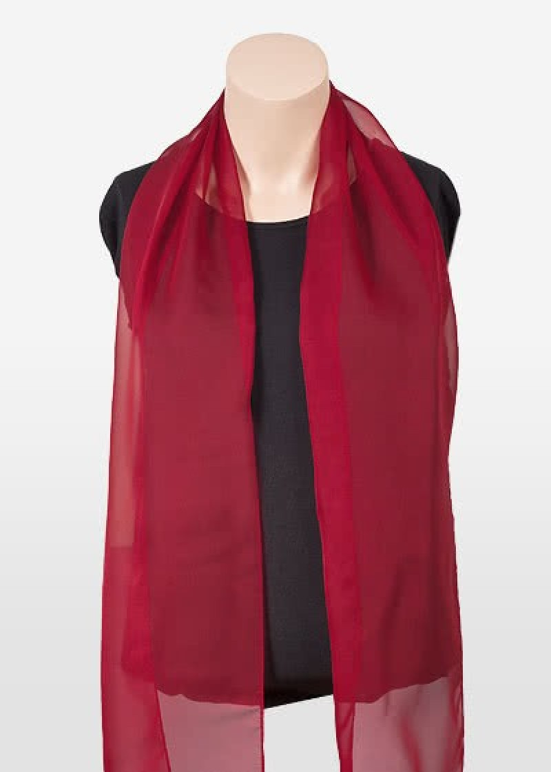 Damenschal Chiffon weinrot