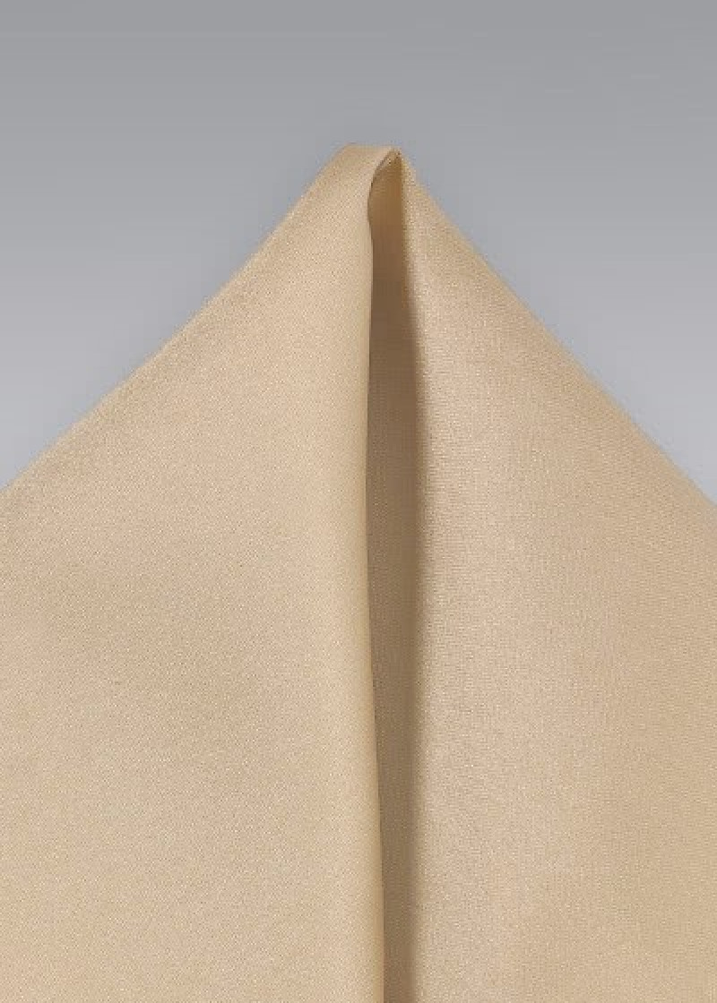 Beigefarbenes Einstecktuch für Herren