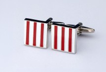 Elegantes Manschettenknopf Paar rot / weiß...