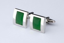 Manschettenknöpfe Schmuckstein grün
